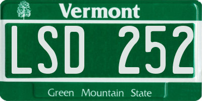 VT license plate LSD252