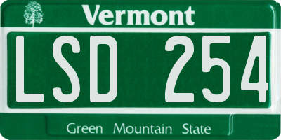 VT license plate LSD254