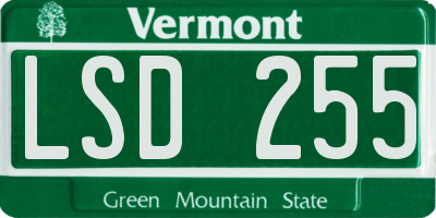 VT license plate LSD255
