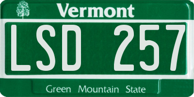 VT license plate LSD257