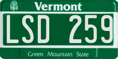 VT license plate LSD259