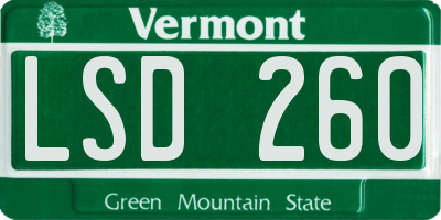 VT license plate LSD260