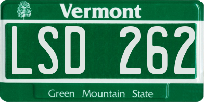 VT license plate LSD262