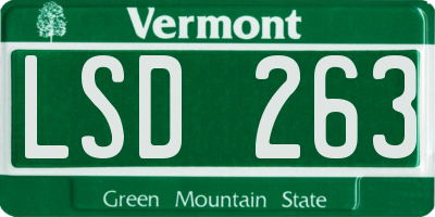 VT license plate LSD263