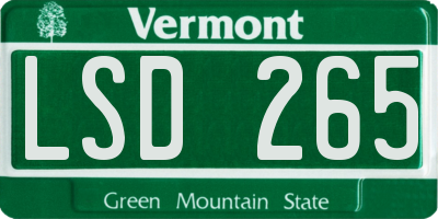 VT license plate LSD265