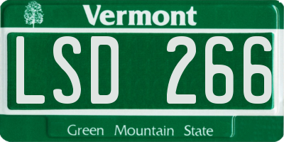 VT license plate LSD266
