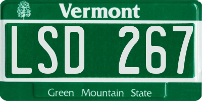 VT license plate LSD267