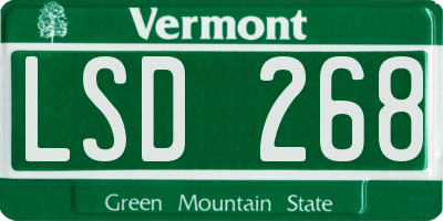VT license plate LSD268