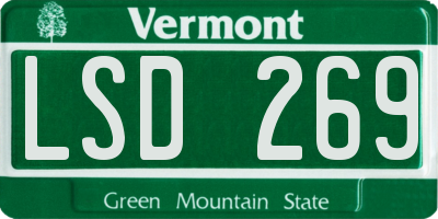 VT license plate LSD269