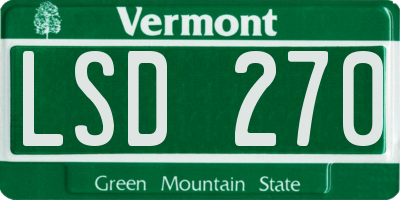 VT license plate LSD270