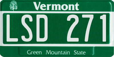 VT license plate LSD271