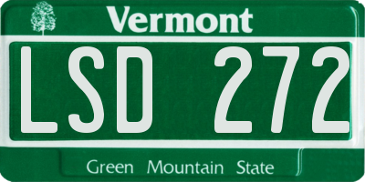 VT license plate LSD272