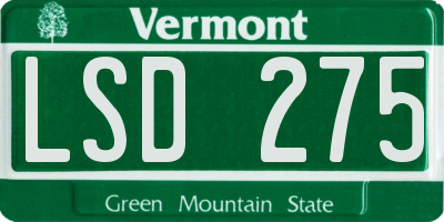 VT license plate LSD275
