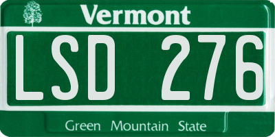 VT license plate LSD276
