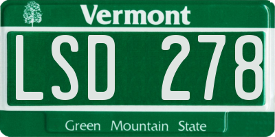 VT license plate LSD278