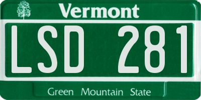 VT license plate LSD281