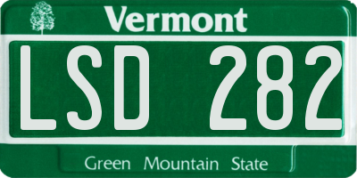VT license plate LSD282