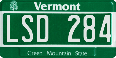 VT license plate LSD284