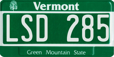 VT license plate LSD285