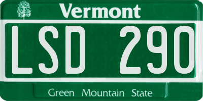 VT license plate LSD290