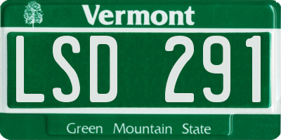 VT license plate LSD291