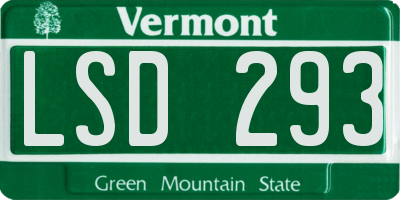 VT license plate LSD293