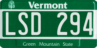 VT license plate LSD294