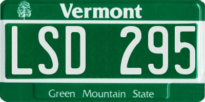 VT license plate LSD295