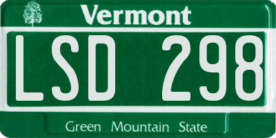VT license plate LSD298
