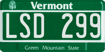 VT license plate LSD299