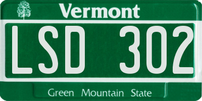 VT license plate LSD302