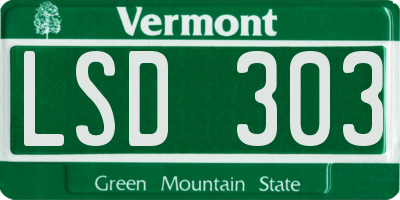 VT license plate LSD303
