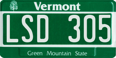 VT license plate LSD305