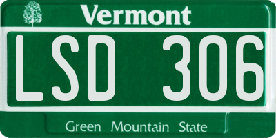VT license plate LSD306