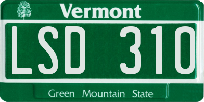 VT license plate LSD310