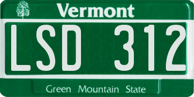 VT license plate LSD312