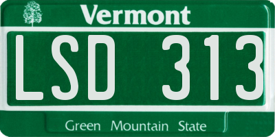 VT license plate LSD313