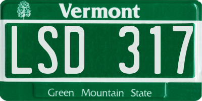 VT license plate LSD317