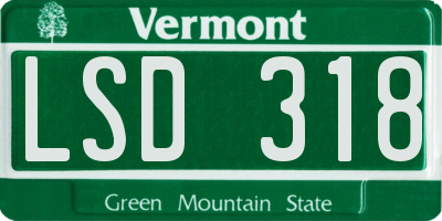 VT license plate LSD318