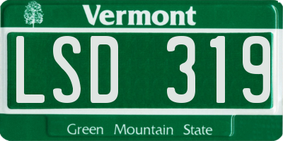 VT license plate LSD319