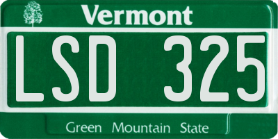 VT license plate LSD325