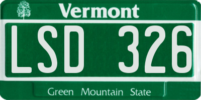 VT license plate LSD326