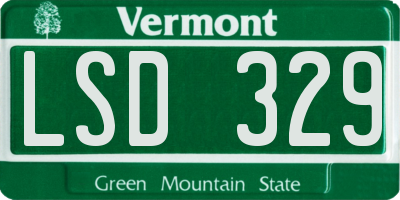 VT license plate LSD329
