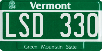 VT license plate LSD330