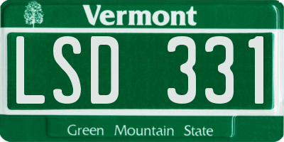 VT license plate LSD331