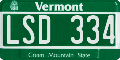 VT license plate LSD334