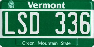 VT license plate LSD336