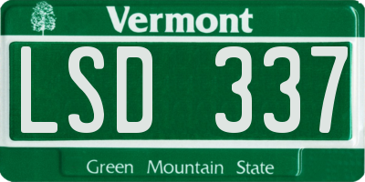 VT license plate LSD337