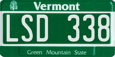 VT license plate LSD338