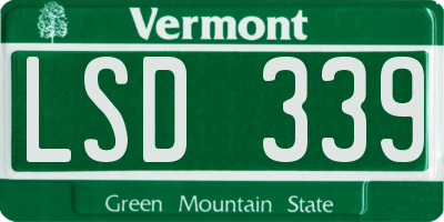 VT license plate LSD339
